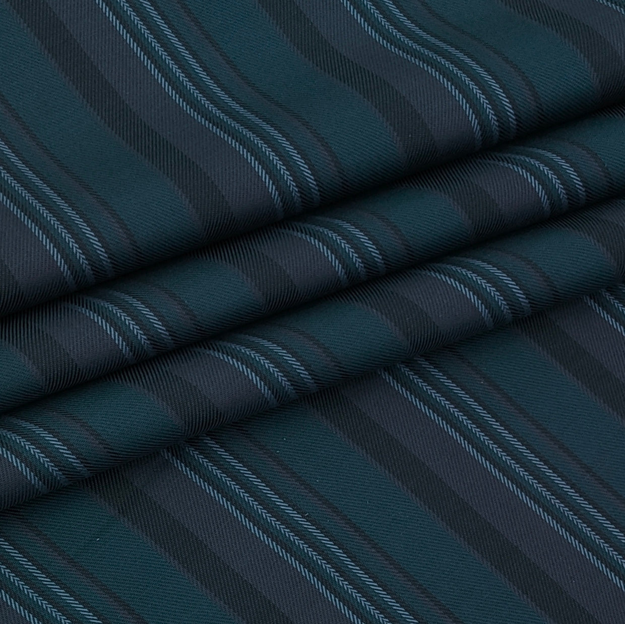 Shirt Fabric Donear LA Finish Premium Giza Cotton Broad Shadow Stripe Colour Peacock Blue